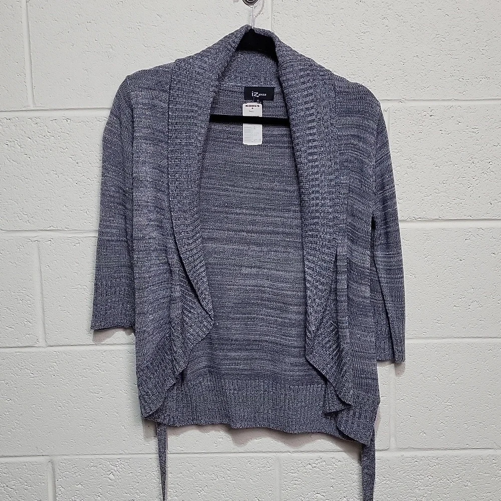 Grey Sparkle Cardigan with tie size Medium